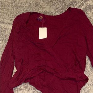 Blue Life Elegant Burgundy Women's Top